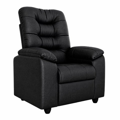 Poltrona Marfim Reclinável Courino Preto Fosco - Sallar Home