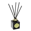Ver imagem 1 de Difusor de Aromas Vidro Preto 100ml Enfeites Dourados - Fragrância: Chá Branco Tânia B