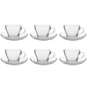 Xicara de Vidro Egipcio Marocco - Conjunto 6 Xicaras e 6 Pires - Chá e Cafe - 90ml