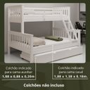 Ver imagem 4 de Beliche Woodstore Casal/solteiro D Madeira com Cama Auxiliar Branco