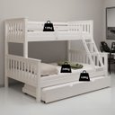 Ver imagem 3 de Beliche Woodstore Casal/solteiro D Madeira com Cama Auxiliar Branco