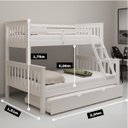 Ver imagem 2 de Beliche Woodstore Casal/solteiro D Madeira com Cama Auxiliar Branco