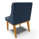 Ver imagem 7 de Kit 10 Cadeiras Estofadas para Sala de Jantar Base Fixa de Madeira Castanho Lia Suede Azul Marinho -
