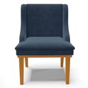Ver mais imagens de Kit 10 Cadeiras Estofadas para Sala de Jantar Base Fixa de Madeira Castanho Lia Suede Azul Marinho -