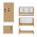 Ver mais imagens de Quarto de Bebê Completo com Berço Americano 3 em 1 Bombom Multimóveis Mp4622 Branco/madeirado