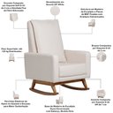 Ver imagem 4 de Poltrona de Amamentação com Balanço Base Nina Noah D02 Bouclê Off White B-114 - Lyam Decor