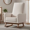 Ver imagem 2 de Poltrona de Amamentação com Balanço Base Nina Noah D02 Bouclê Off White B-114 - Lyam Decor
