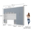 Ver imagem 4 de Quarto Modulado Queen com Guarda-roupas Maleiro e Cabeceira Alpes Master Luciane Móveis