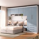 Ver imagem 1 de Quarto Modulado Queen com Guarda-roupas Maleiro e Cabeceira Alpes Master Luciane Móveis