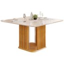 Ver imagem 1 de Mesa Jantar Melissa Madeirado/Vidro 136cm Cedro DJ Móveis
