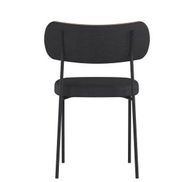 Kit 2 Cadeiras Mona para Sala Jantar Gourmet em Aço e Couríssimo e Linho-preto-whisky-grafite-edecas - 3