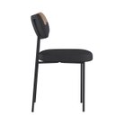 Ver imagem 4 de Kit 2 Cadeiras Mona para Sala Jantar Gourmet em Aço e Couríssimo e Linho-preto-whisky-grafite-edecas