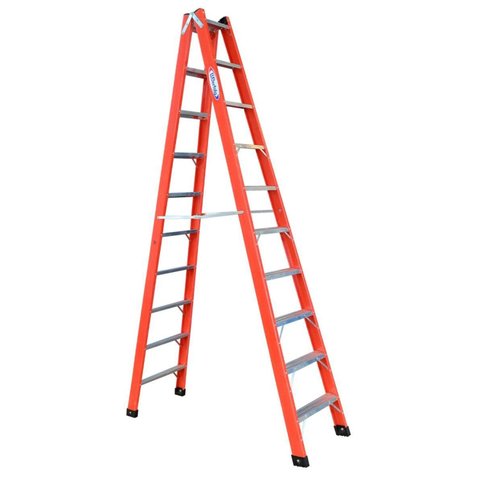 Escada em Fibra Tesoura Dupla 10 Degraus 3,00m WBertolo