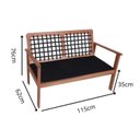 Ver imagem 4 de Conjunto Sofá, 2 Poltronas e Mesinha Madeira Maciça Corda Náutica