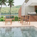 Ver mais imagens de Conjunto Sofá, 2 Poltronas e Mesinha Madeira Maciça Corda Náutica