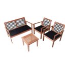 Ver imagem 3 de Conjunto Sofá, 2 Poltronas e Mesinha Madeira Maciça Corda Náutica