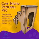 Ver imagem 3 de Escada Pet para Cachorro Gato Coelho e Outros Animais de 4 Degraus com Carpete Antiderrapante e Nich