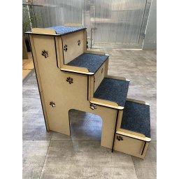Escada Pet para Cachorro Gato Coelho e Outros Animais de 4 Degraus com Carpete Antiderrapante e Nich - 6