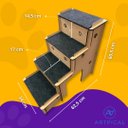 Ver imagem 5 de Escada Pet para Cachorro Gato Coelho e Outros Animais de 4 Degraus com Carpete Antiderrapante e Nich