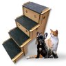 Escada Pet para Cachorro Gato Coelho e Outros Animais de 4 Degraus com Carpete Antiderrapante e Nich - 1