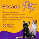 Ver imagem 2 de Escada Pet para Cachorro Gato Coelho e Outros Animais de 4 Degraus com Carpete Antiderrapante e Nich