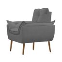 Ver imagem 5 de Kit 02 Poltrona Opala Decorativa Suede + 02 Puff Redondo Decorativo