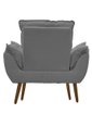 Ver imagem 4 de Kit 02 Poltrona Opala Decorativa Suede + 02 Puff Redondo Decorativo