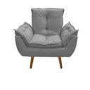 Ver imagem 3 de Kit 02 Poltrona Opala Decorativa Suede + 02 Puff Redondo Decorativo