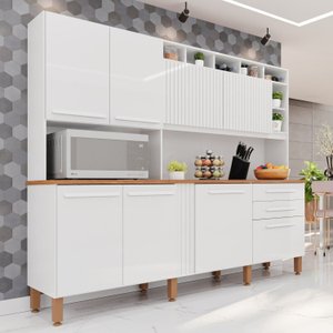 Cozinha Compacta 100% MDF 8 Portas 2 Gavetas Millena Yescasa