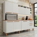 Ver imagem 1 de Cozinha Compacta em MDP 8 Portas 2 Gavetas Millena Yescasa Branco