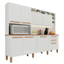 Ver imagem 2 de Cozinha Compacta em MDP 8 Portas 2 Gavetas Millena Yescasa Branco