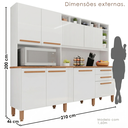 Ver imagem 3 de Cozinha Compacta em MDP 8 Portas 2 Gavetas Millena Yescasa Branco