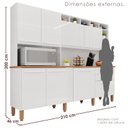 Ver imagem 3 de Cozinha Compacta 100% MDF 8 Portas 2 Gavetas Millena Yescasa