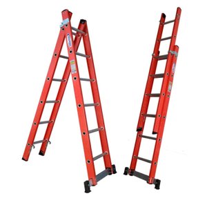 Escada em Fibra Tesoura Extensível 6x10 Degraus 1,90x3,20m WBertolo