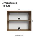 Ver imagem 2 de Armário Aéreo 80 Cm 2 Portas Rustic/crema Vik Madesa