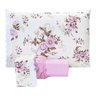 Jogo De Lençol Estampado Casal King 03 Peças Flores Rosa - Algodão - 1