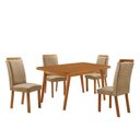 Ver imagem 2 de Mesa de Jantar Copper 120cm Tampo MDF Laminado Canto Copo e 4 Cadeiras Lorena