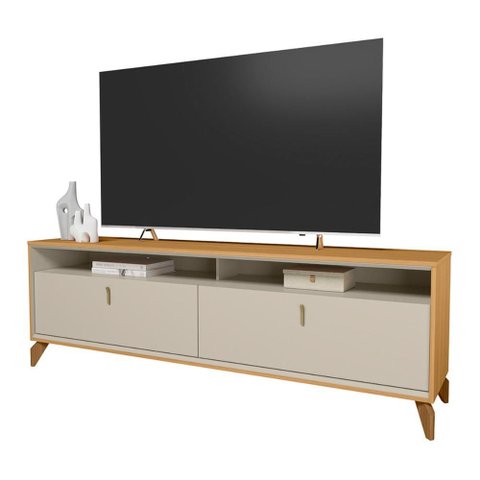 Rack Bancada Dubai 1.8 para Tv até 75" Polegadas Tauari/off White Fosco