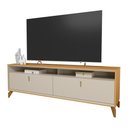 Ver imagem 1 de Rack Bancada Dubai 1.8 para Tv até 75" Polegadas Tauari/off White Fosco