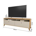 Ver imagem 4 de Rack Bancada Dubai 1.8 para Tv até 75" Polegadas Tauari/off White Fosco