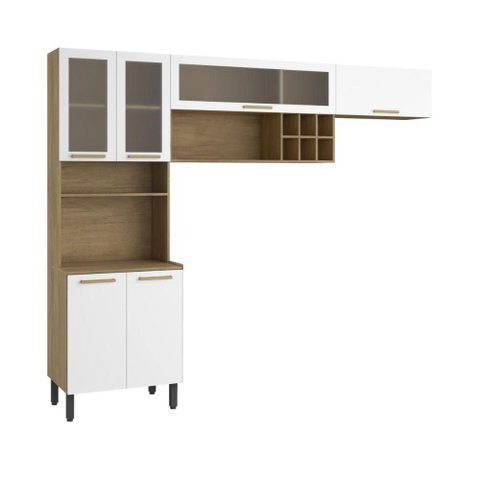 Cozinha Compacta Mdp com Vidro 6 Portas Axé Bertolini