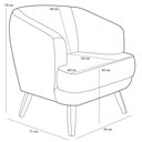 Ver imagem 5 de Kit 02 Poltronas Decorativas com Pés de Madeira Tamara D02 Linho Chumbo D-469 - Lyam Decor