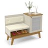 Sapateira com Banco Charlotte 1 Porta Luxo Classic:Off White/Cumaru - 1