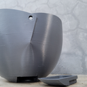 Ver imagem 3 de Vaso de planta suspenso Cumbuca - com dispenser - Cinza Chumbo