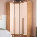Ver imagem 2 de Guarda Roupa de Canto Oblíquo Modulado 1 Porta Cedro e Blush Line Infinity