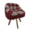 Ver imagem 2 de Poltrona Paloma Escritório Sala Giratória Madeira Suede Vinho e Suede Cappuccino - Dominic Decor