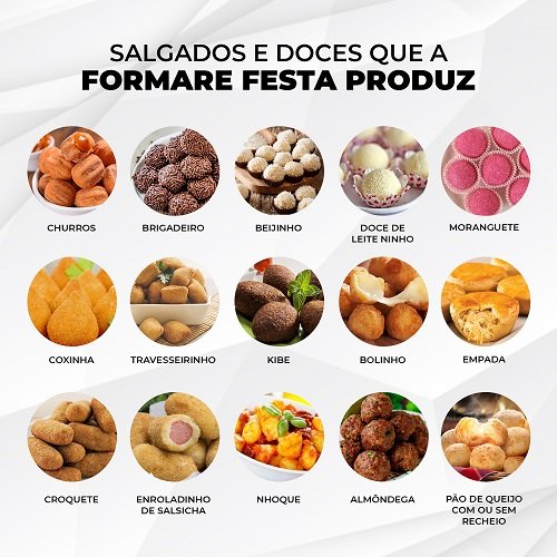 Maquina de Salgados e Doces Eicom Festa - de 5 a 40 Gramas - Produz até 1500/hora - 2