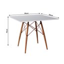 Ver imagem 3 de Conjunto de Mesa Eiffel Quadrado Tampo de Madeira 90cm Branco com 4 Cadeiras Cobre - Marrom