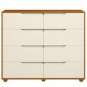 Ver mais imagens de Cômoda Grande para Quarto 8 Gavetas Biella A04 Flex Cinamomo Off White - Lyam Decor