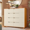 Ver imagem 3 de Cômoda Grande para Quarto 8 Gavetas Biella A04 Flex Cinamomo Off White - Lyam Decor